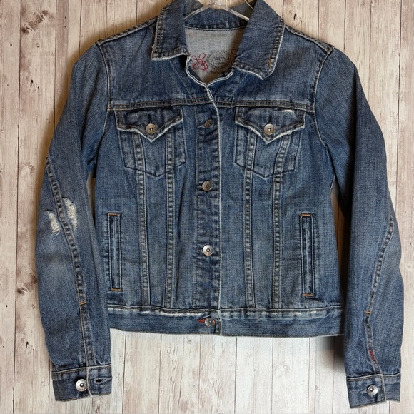 Gap 1969 Jackets & Blazers - Gap 1969 Medium Wash Distressed Denim Trucker Jacket 2006